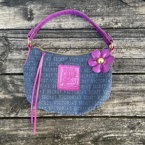 Y2K Victoria's Secret Denim and Purple Shoulder Bag